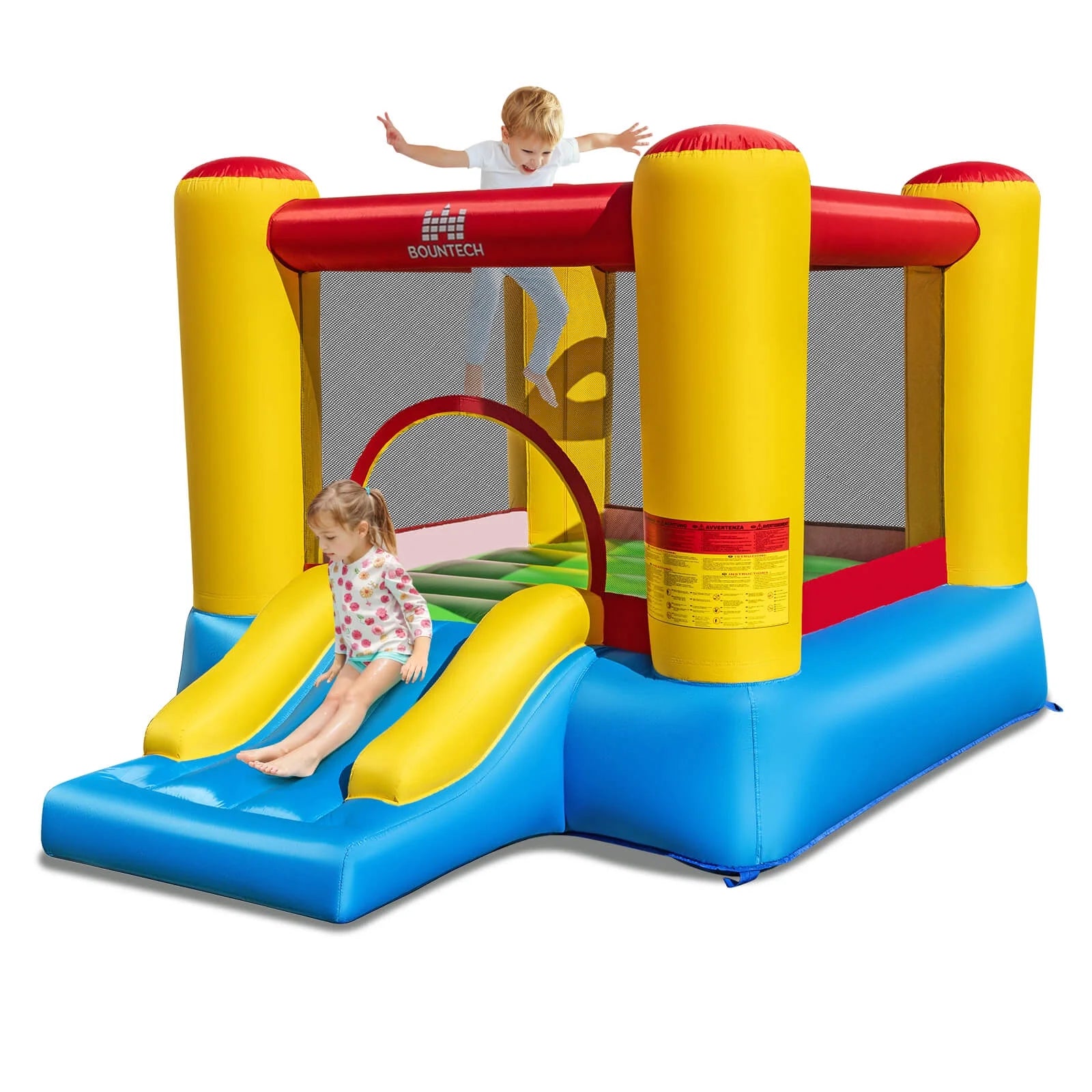 Inflatable Bouncer Kids Slide Bounce House for Indoor Outdoor (Blower NOT Included)