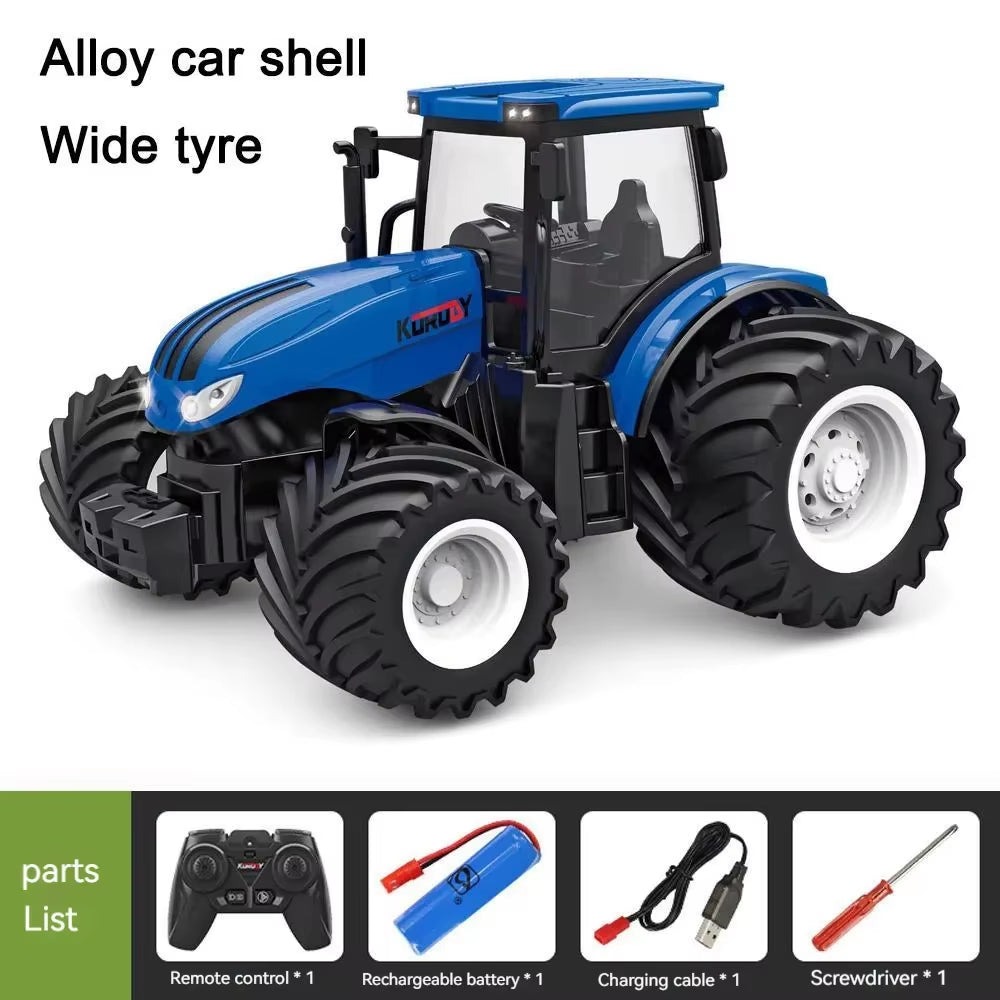 1/24 Remote Control Tractor Trailer 2.4G RC Tractor Simulated Engineering Construction Truck Model Toys Farming Machine
