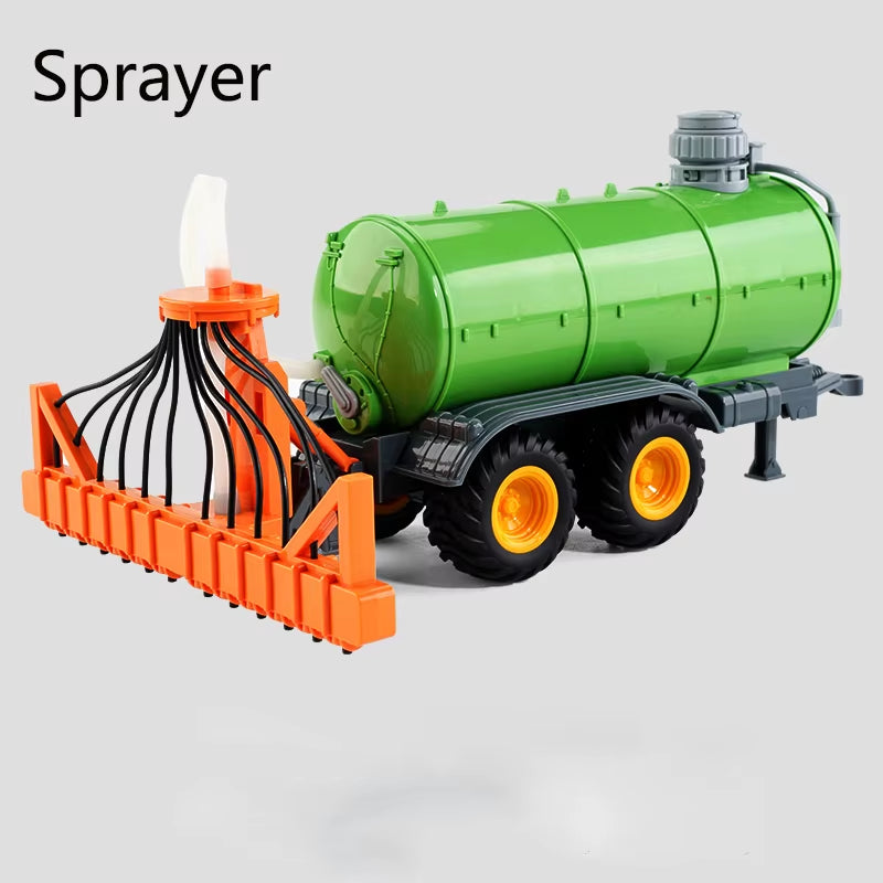1/24 Remote Control Tractor Trailer 2.4G RC Tractor Simulated Engineering Construction Truck Model Toys Farming Machine