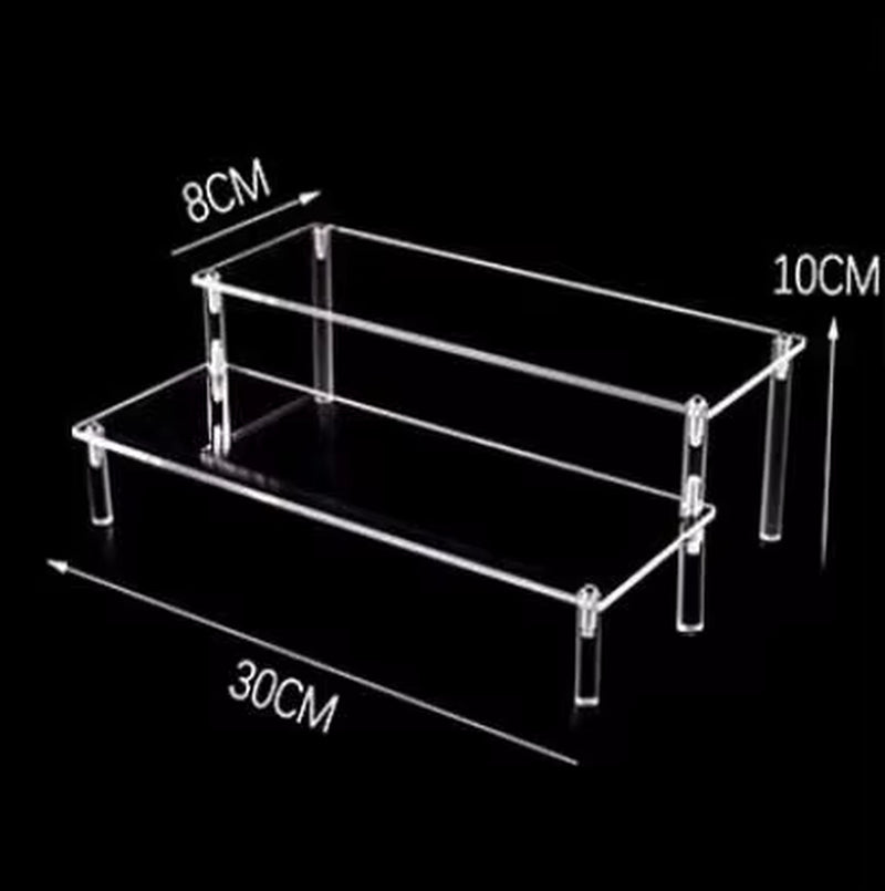 1-4 Tier Acrylic Display Stand Durable Display Rack for Cupcake Perfume Doll Transparent Trapezoidal Blind Box Storage Shelf