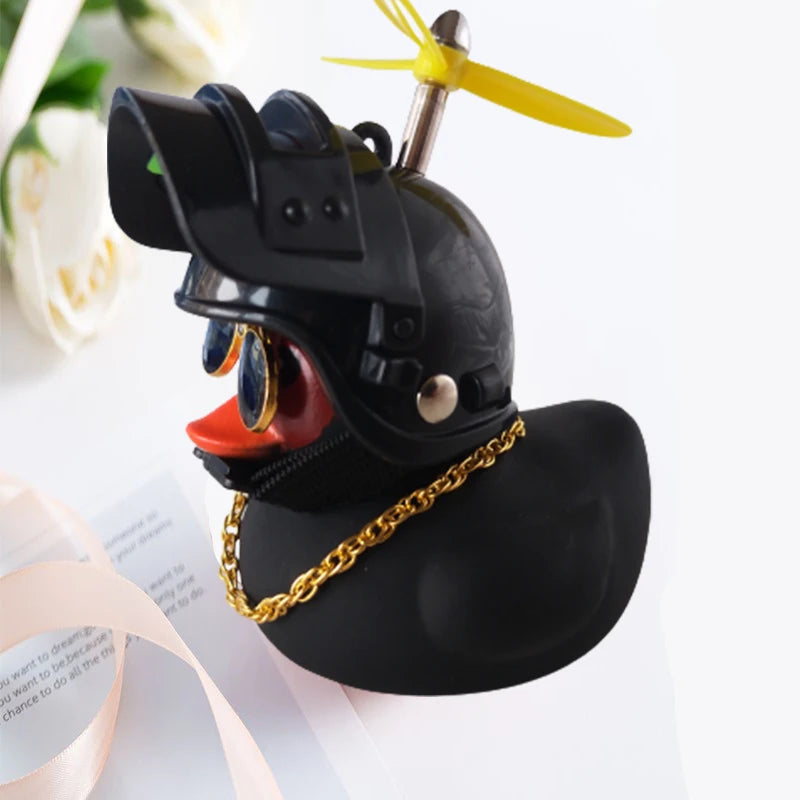 Car Broken Wind Helmet Small Yellow Duck Car Decoration Accessories Wind-Breaking Wave-Breaking Duck Cycling Ornament Goods Gift