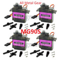 MG90S Servo 1/2/4/10/20/50 Pcs All Metal Gear 9G SG90 Upgraded Version for Helicopter Boat Car Mini Servos for Arduino Project