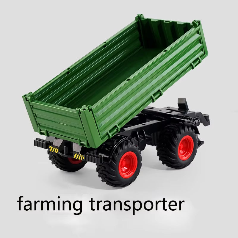 1/24 Remote Control Tractor Trailer 2.4G RC Tractor Simulated Engineering Construction Truck Model Toys Farming Machine