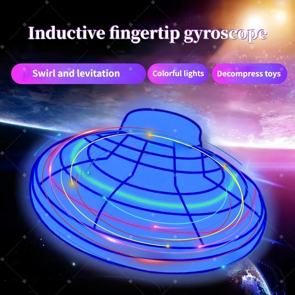Magic Flying Helicopter Spinner Fingertip Upgrade Flight Gyro Fly Orb Hover Ball Mini Dron Aircraft Toys LED Type Toy Kids Gifts
