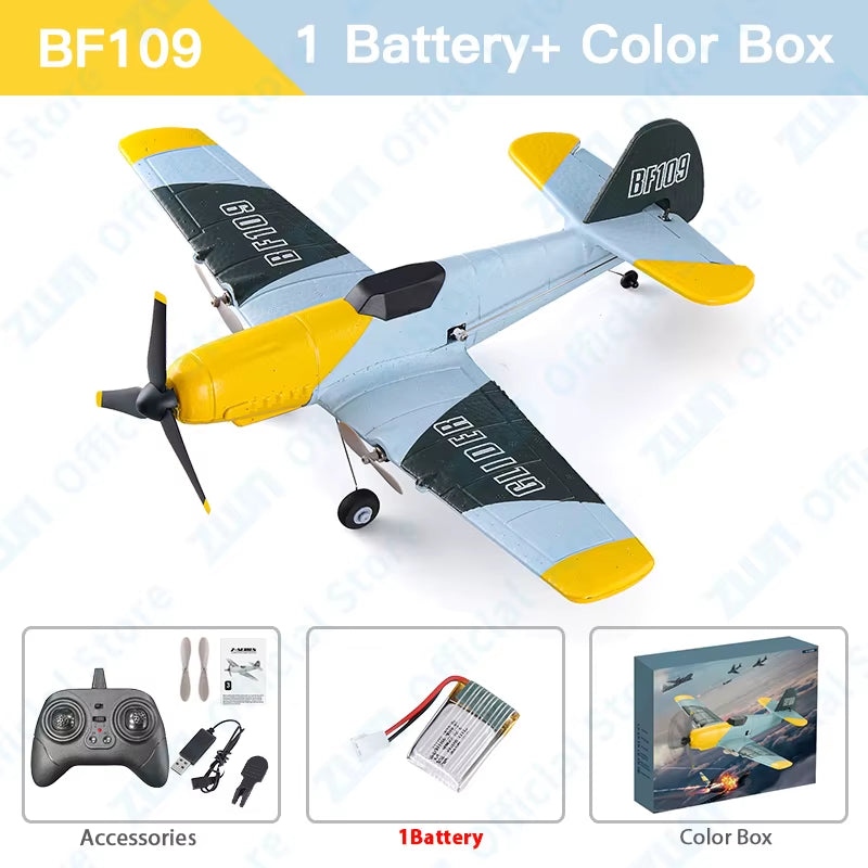 RC Plane BF109 Professional 2.4G Radio Remote Control Airplane EPP Foam Aircraft Glider Flying Model Toys for Children Gifts