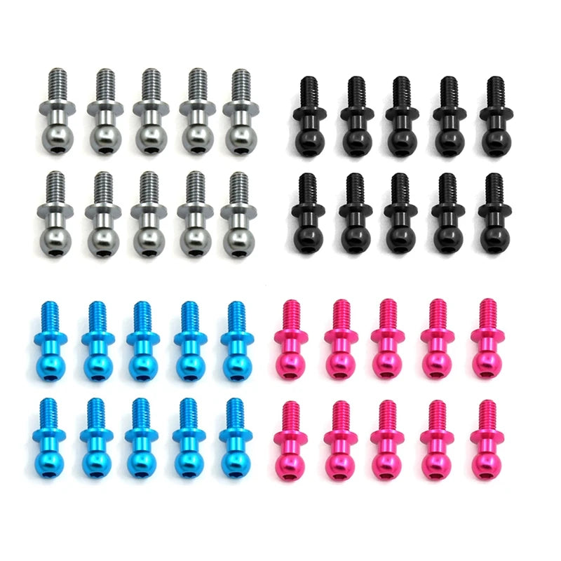 10Pcs M3 Metal Hex Ball Head Screws for Tamiya TT01 TT02 Sakura D5 1/10 RC Drift Car Spare Parts Universal
