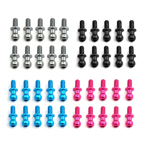 10Pcs M3 Metal Hex Ball Head Screws for Tamiya TT01 TT02 Sakura D5 1/10 RC Drift Car Spare Parts Universal