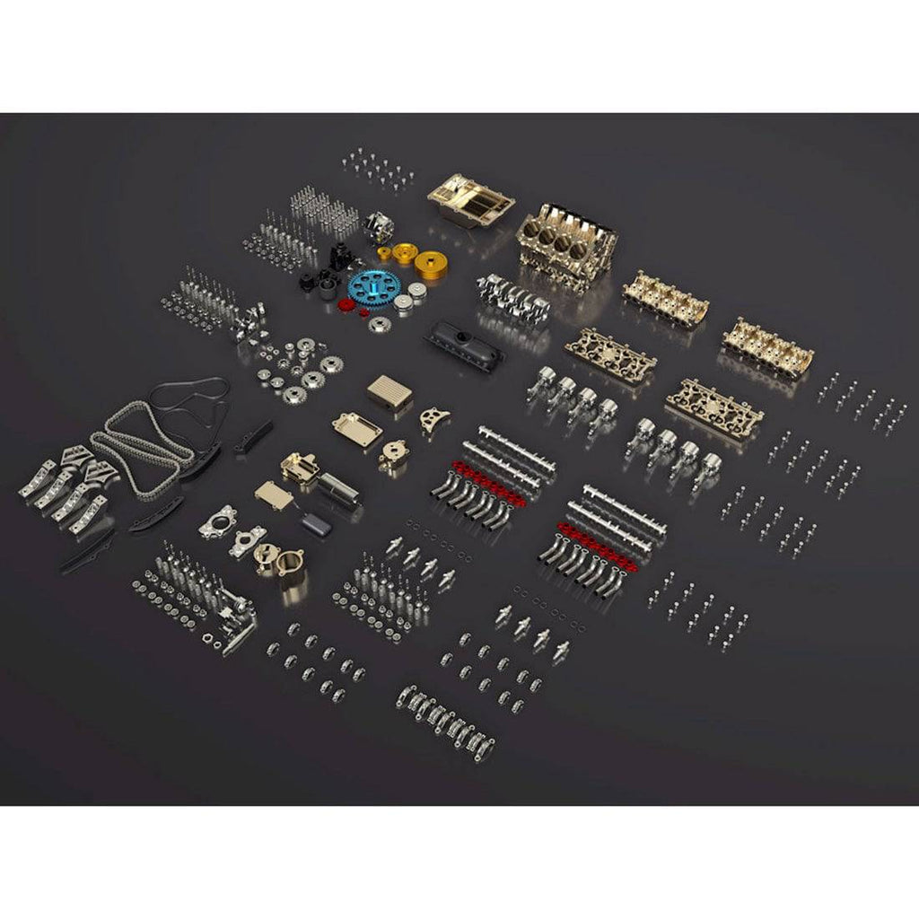 Teching V8 Mechanical Metal Assembly DIY Car Engine Model Kit 500+Pcs Educational Experiment Toy