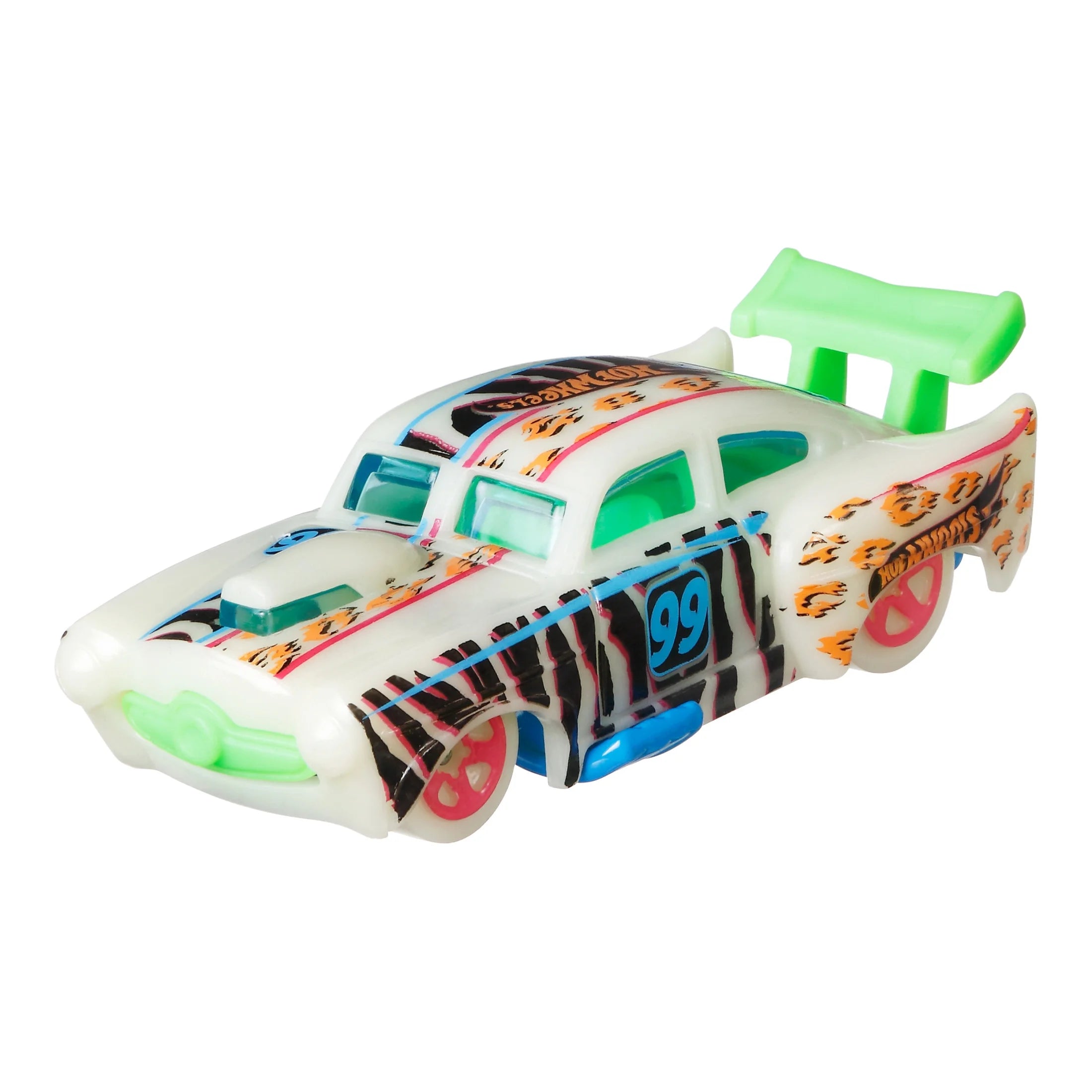 Monster Trucks Glow in the Dark Multipack, 10 Toy 1:64 Vehicles: 5 Trucks & 5 Cars