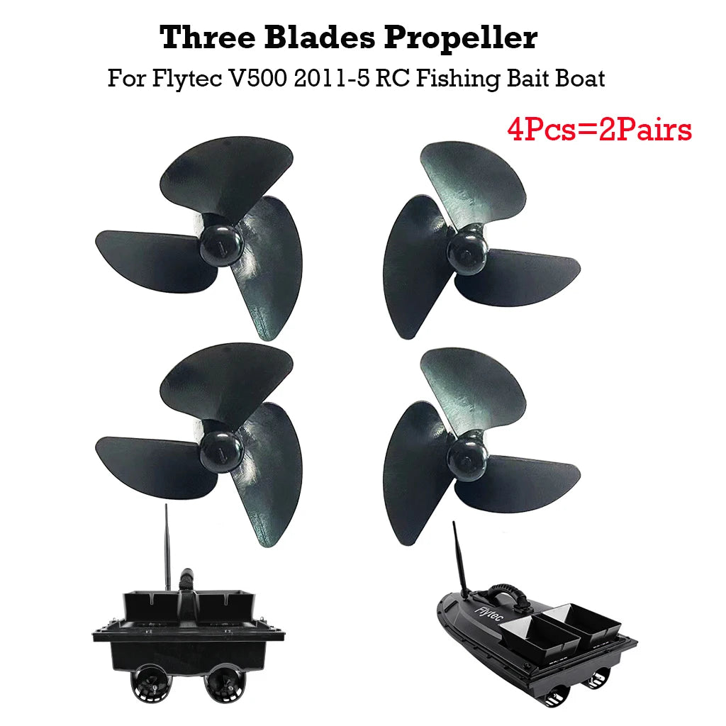 4Pcs 3-Blade Propeller for Flytec V500 Flytec 2011-5 Electric RC Fishing Bait Boat RC Parts Forward and Reverse Propeller 2Pairs