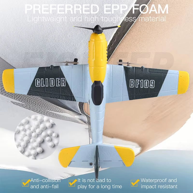 RC Plane BF109 Professional 2.4G Radio Remote Control Airplane EPP Foam Aircraft Glider Flying Model Toys for Children Gifts
