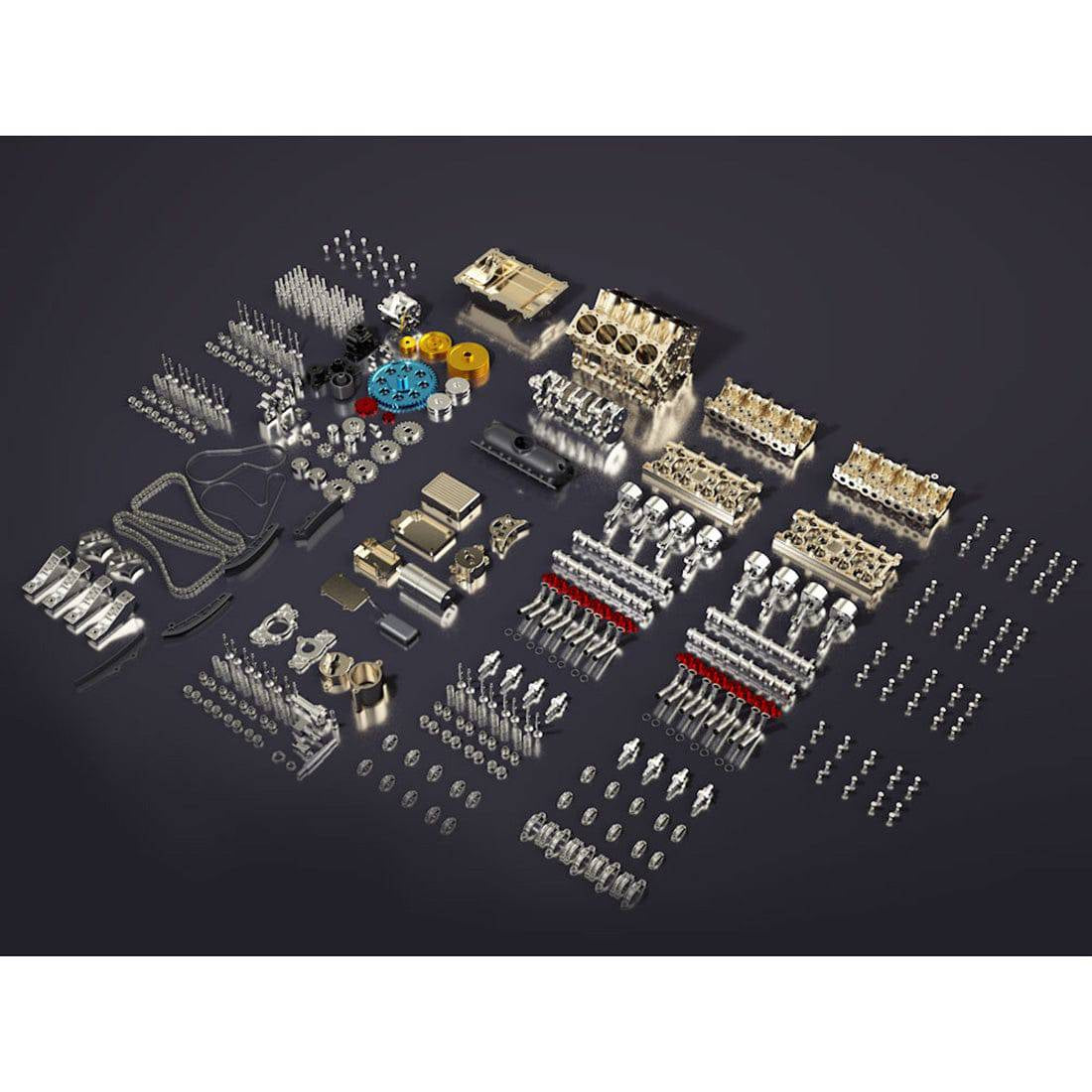 Teching V8 Mechanical Metal Assembly DIY Car Engine Model Kit 500+Pcs Educational Experiment Toy