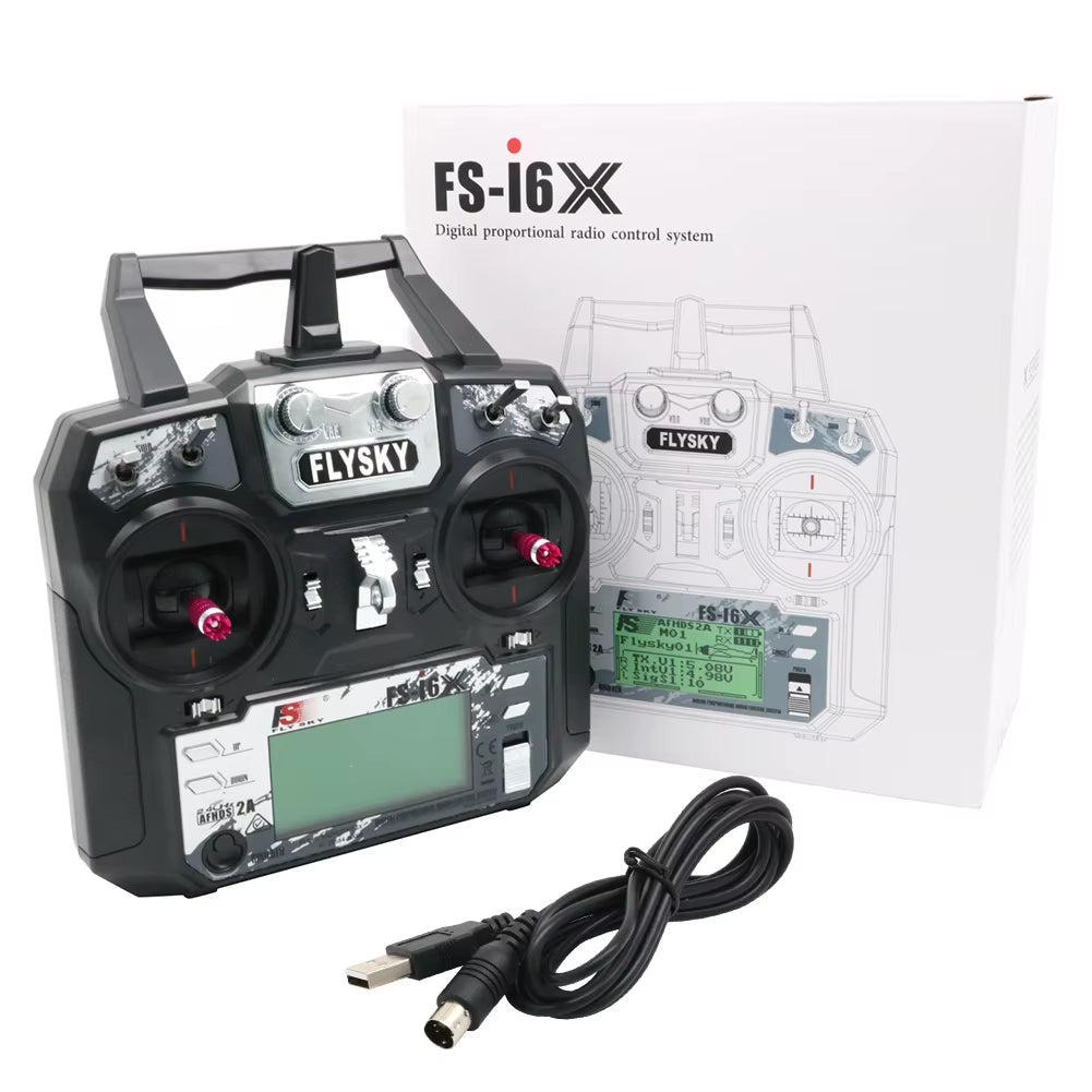 FLYSKY Fs-I6X FS I6X 10CH 2.4Ghz AFHDS 2A RC Transmitter with Ia6B / Ia10B Receiver for RC FPV Racing Drone Airplane