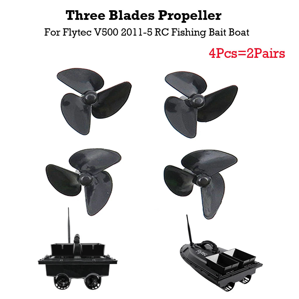 4Pcs 3-Blade Propeller for Flytec V500 Flytec 2011-5 Electric RC Fishing Bait Boat RC Parts Forward and Reverse Propeller 2Pairs