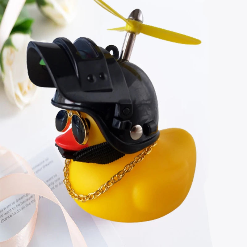 Car Broken Wind Helmet Small Yellow Duck Car Decoration Accessories Wind-Breaking Wave-Breaking Duck Cycling Ornament Goods Gift