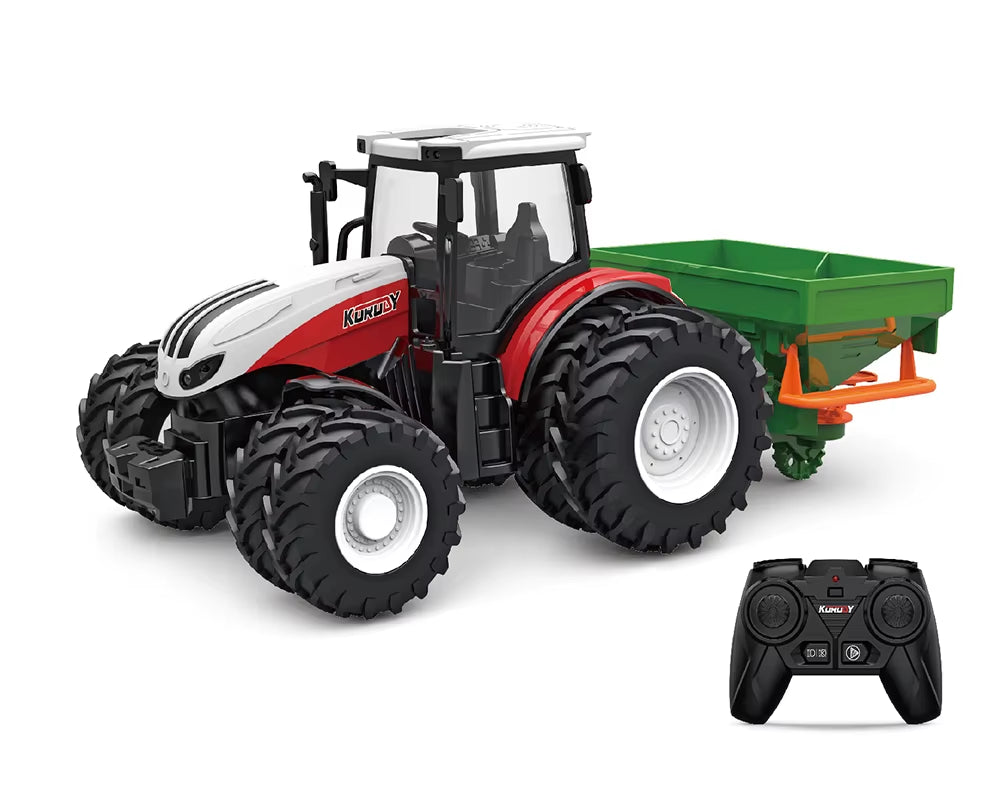 1/24 Remote Control Tractor Trailer 2.4G RC Tractor Simulated Engineering Construction Truck Model Toys Farming Machine