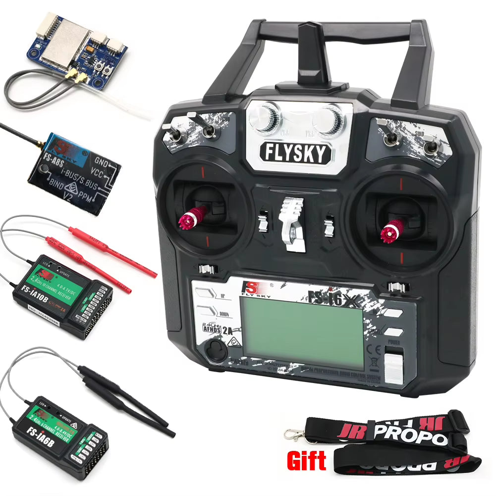 FLYSKY Fs-I6X FS I6X 10CH 2.4Ghz AFHDS 2A RC Transmitter with Ia6B / Ia10B Receiver for RC FPV Racing Drone Airplane