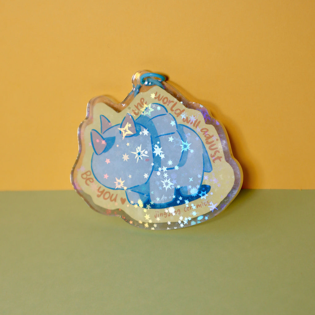 Be You Triceratops Keychain