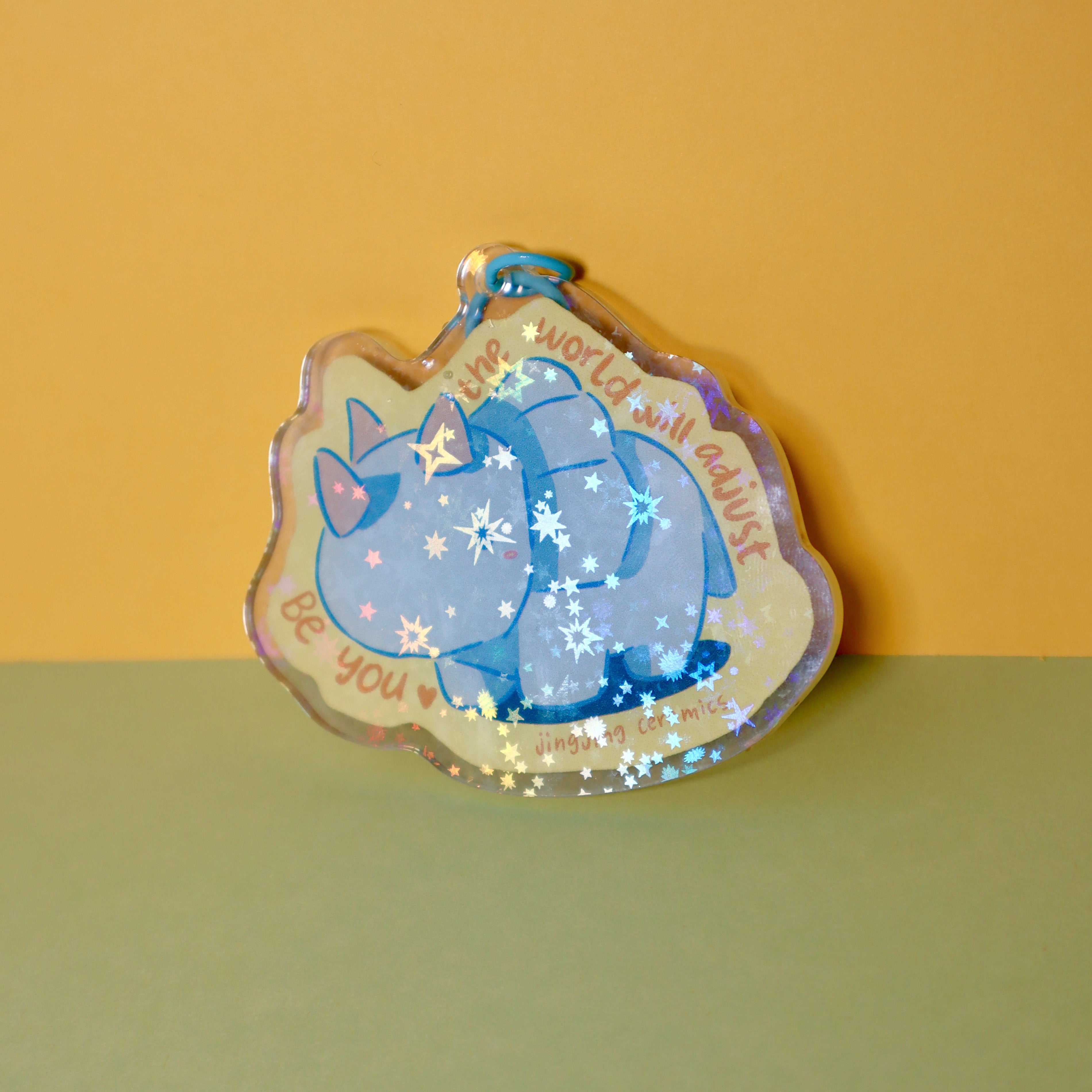 Be You Triceratops Keychain