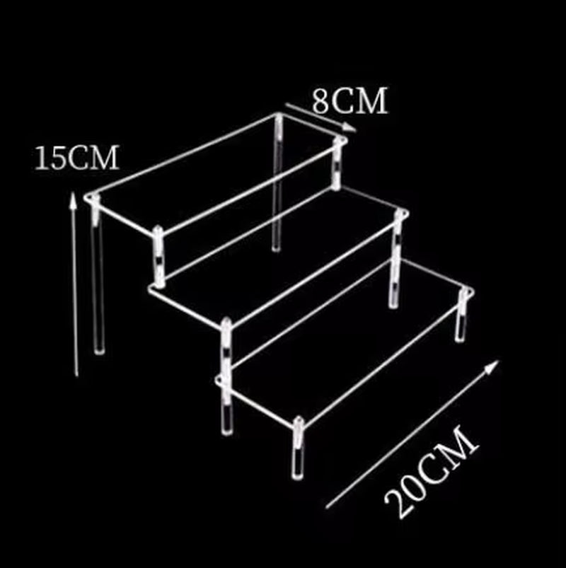 1-4 Tier Acrylic Display Stand Durable Display Rack for Cupcake Perfume Doll Transparent Trapezoidal Blind Box Storage Shelf