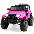 Jumbo 12V Kids Electric Ride on Car with Parent Remote, Seat Harness, 65 Lb Capacity - Pink