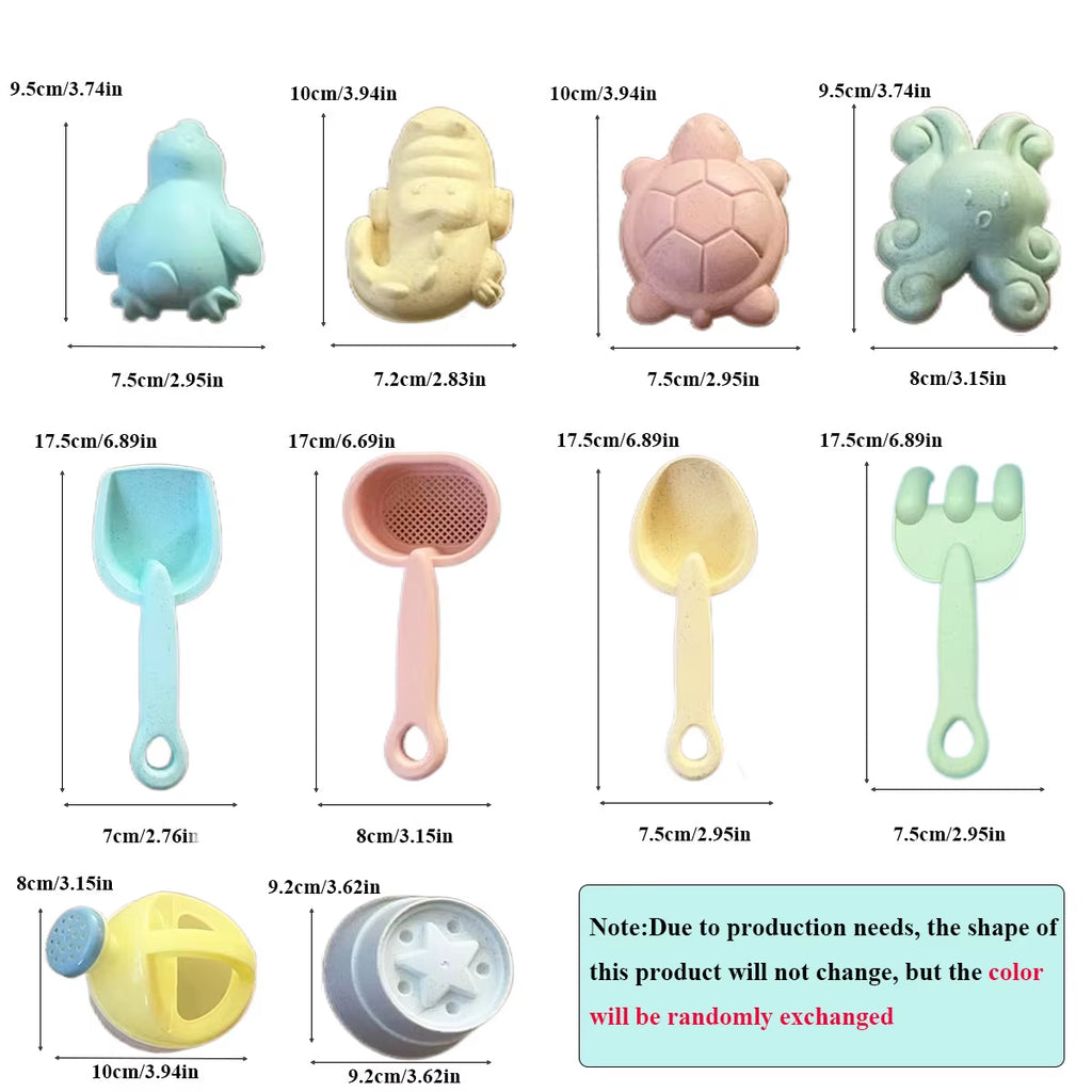 11/5/1 PCS Beach Sand Play Water Set Folding Bucket Summer Toys for Children Kids Outdoor Game Sandbox Accessories Color Random