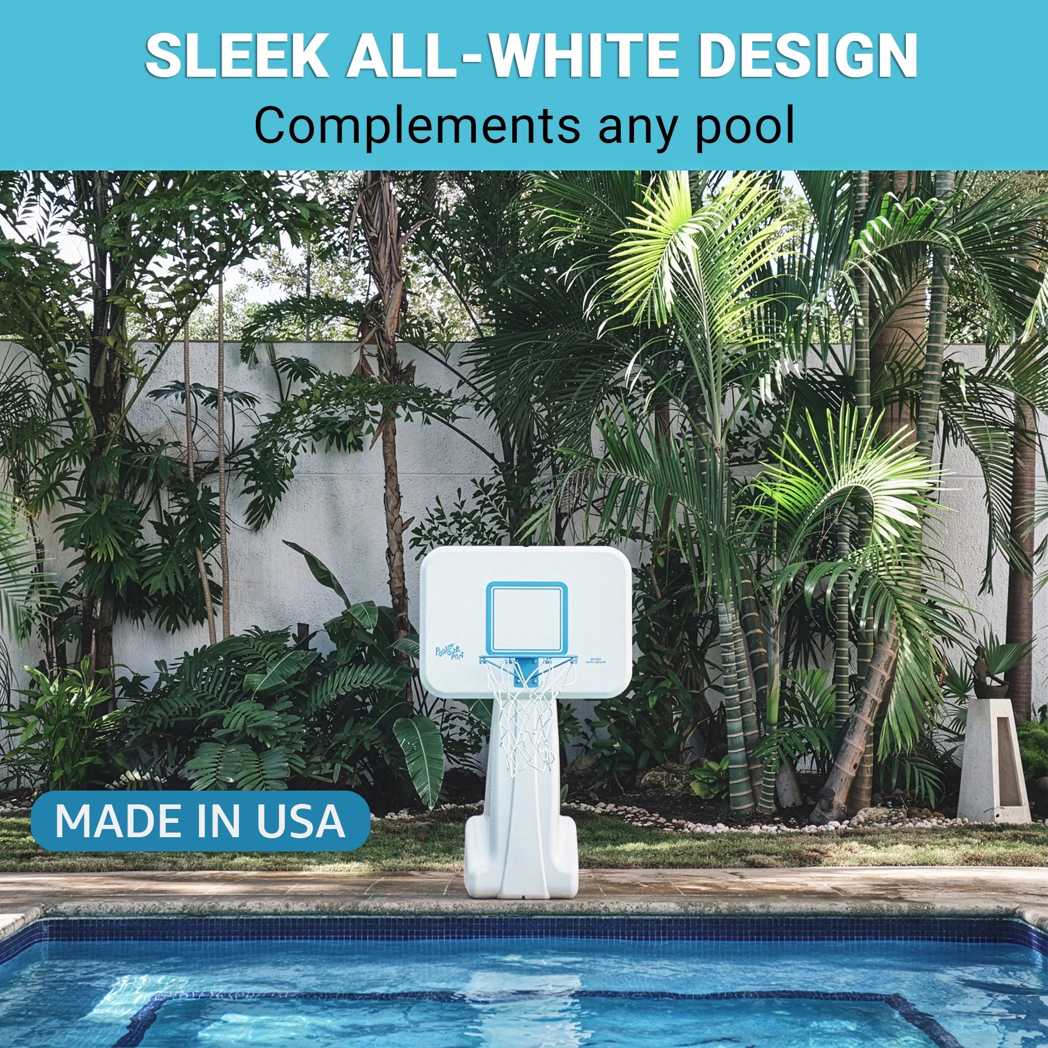 Dunn-Rite Poolsport 2-In-1 Pool Basketball Hoop & Volleyball Net Game Set (Basketball & Volleyball Combo)