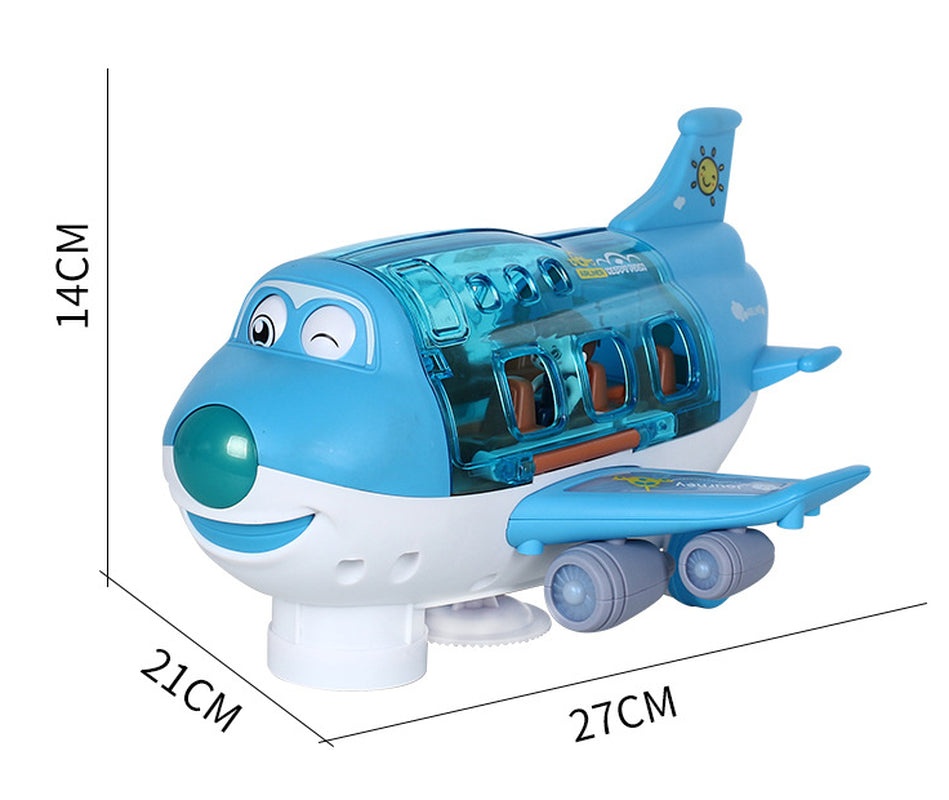 360 Rotating Electric Plane Airplane Toys for Kids Bump and Go Action Toddler Toy Plane with LED Flashing Light Sound for Boys