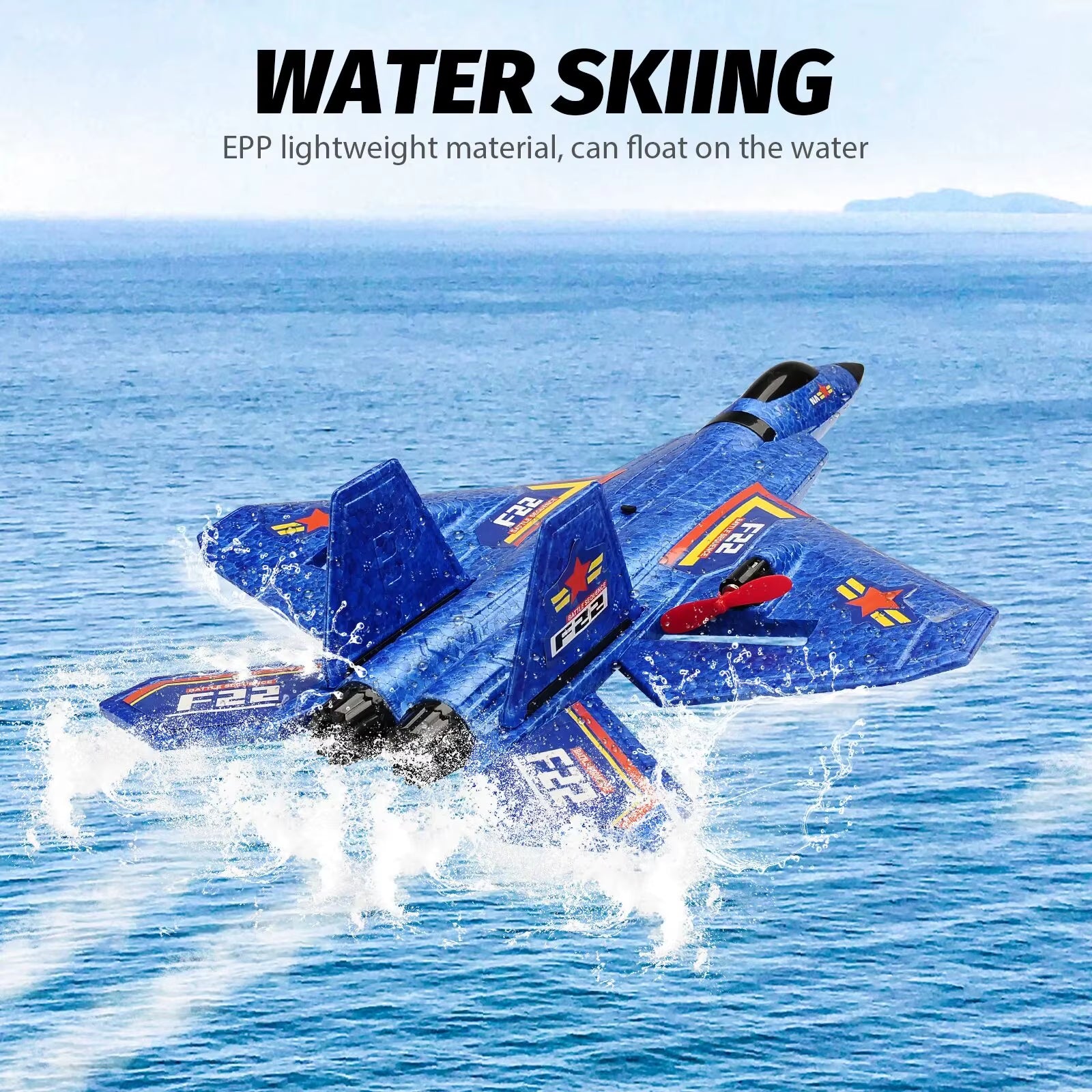 F22 Raptor RC Plane 2.4G 2CH Remote Control Flying Glider with LED Lights EPP Foam Airplane Toys for Children Gifts