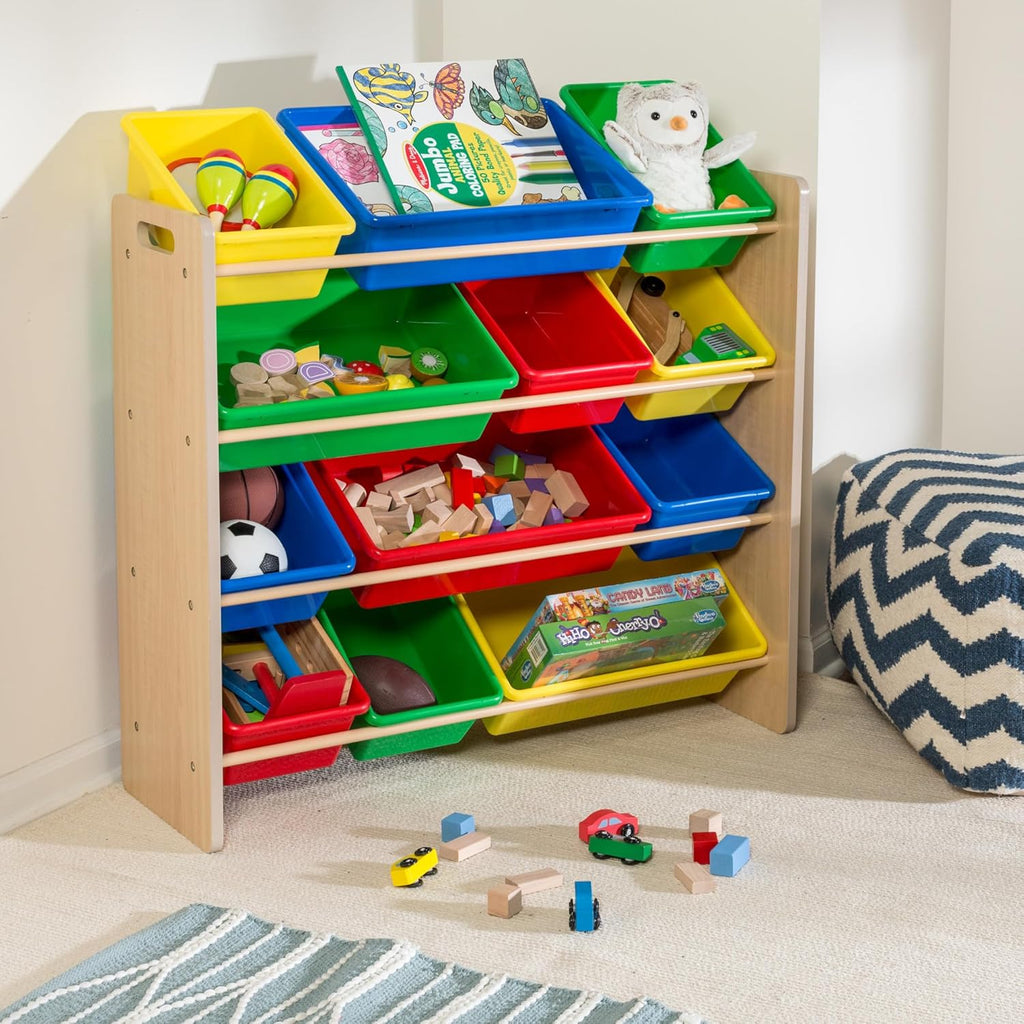 Kids Toy Organizer and Storage Bins, Natural/Primary