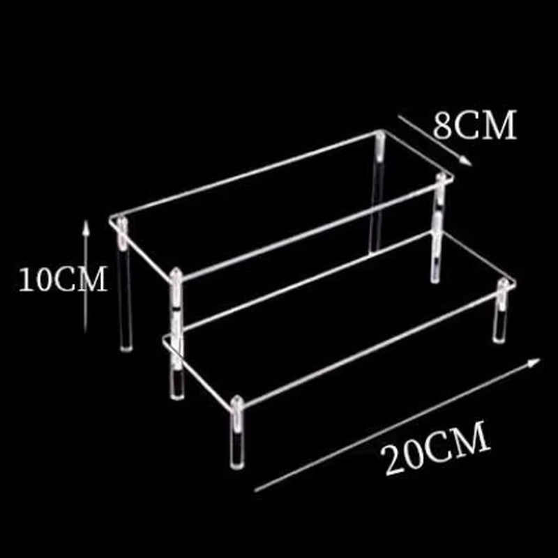 1-4 Tier Acrylic Display Stand Durable Display Rack for Cupcake Perfume Doll Transparent Trapezoidal Blind Box Storage Shelf