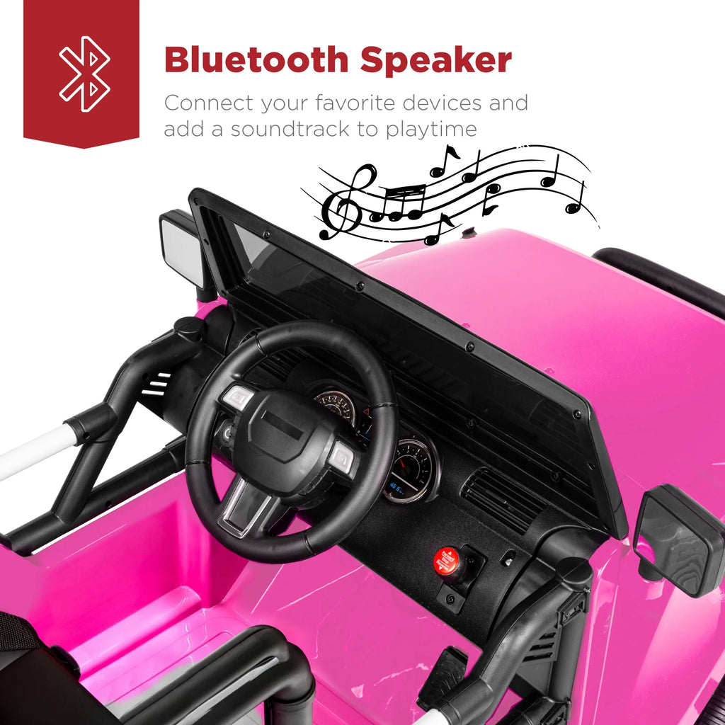 Jumbo 12V Kids Electric Ride on Car with Parent Remote, Seat Harness, 65 Lb Capacity - Pink
