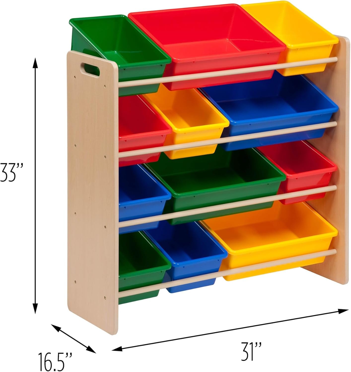 Kids Toy Organizer and Storage Bins, Natural/Primary