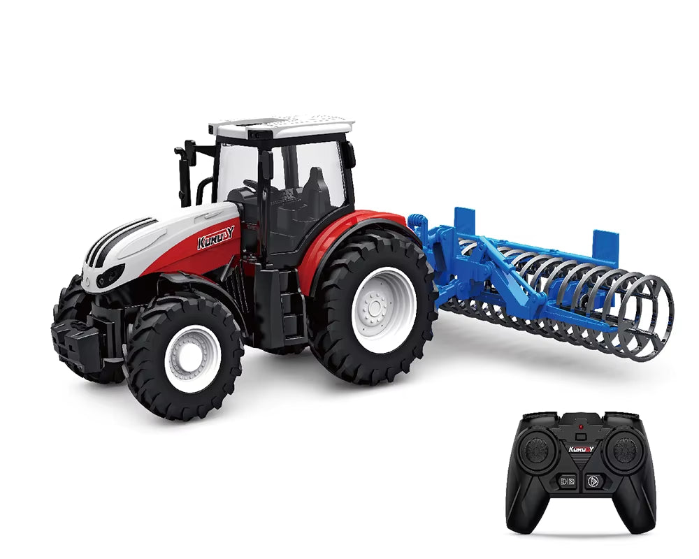 1/24 Remote Control Tractor Trailer 2.4G RC Tractor Simulated Engineering Construction Truck Model Toys Farming Machine