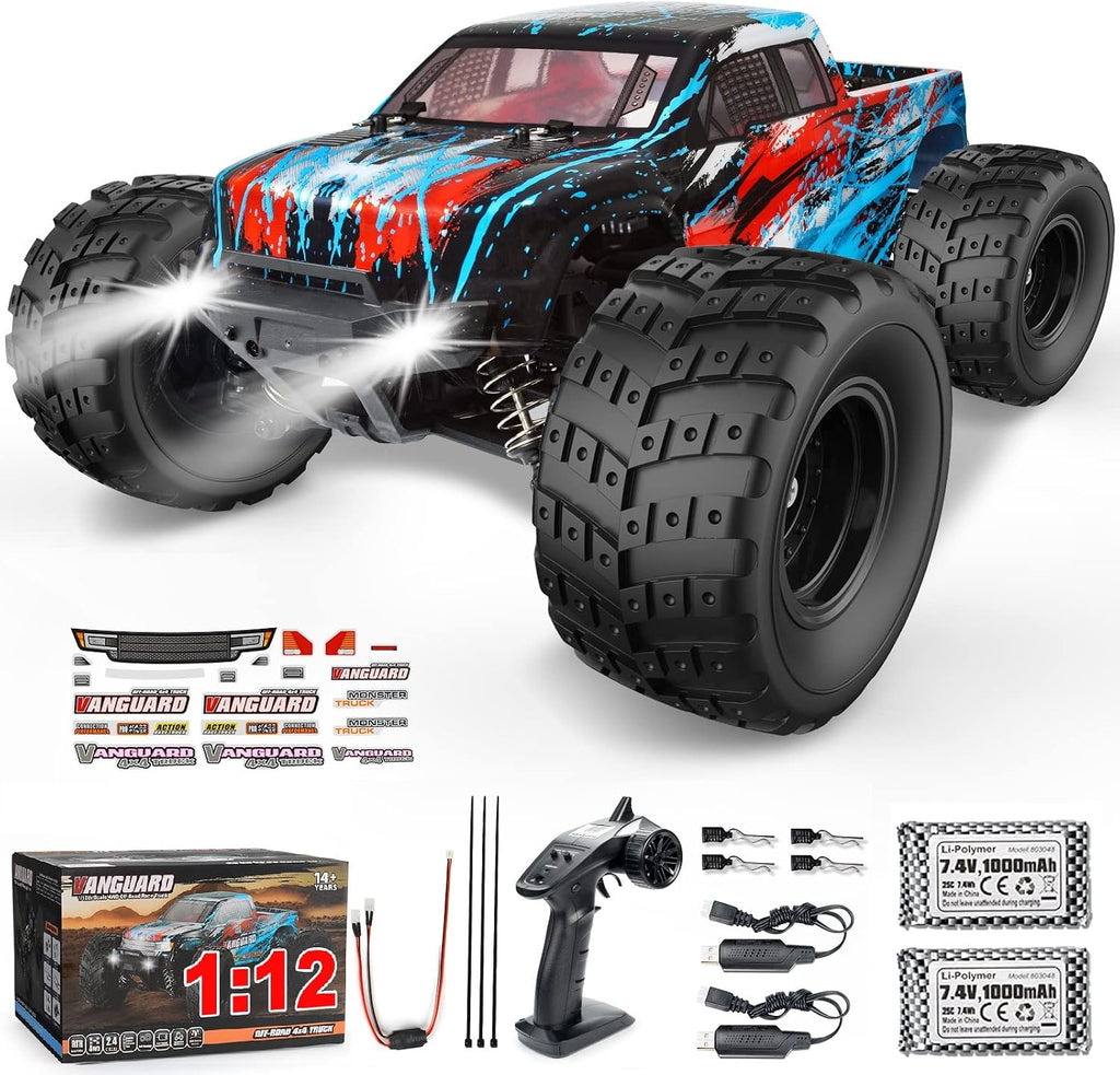 1:12 Scale Large RC Cars 40+ Kmh Speed Remote Control Truck 4X4 for 14+ Adult