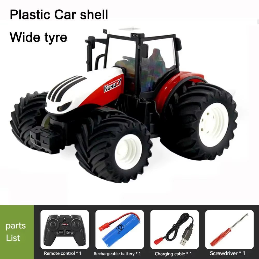 1/24 Remote Control Tractor Trailer 2.4G RC Tractor Simulated Engineering Construction Truck Model Toys Farming Machine