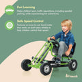 Kids Pedal Go Kart, 4 Wheel Bike Cart, Ride for Ages 4-8, Green- Outdoor Bicycle Karts with Plastic Wheels for Boys and Girls