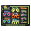 Monster Trucks Glow in the Dark Multipack, 10 Toy 1:64 Vehicles: 5 Trucks & 5 Cars