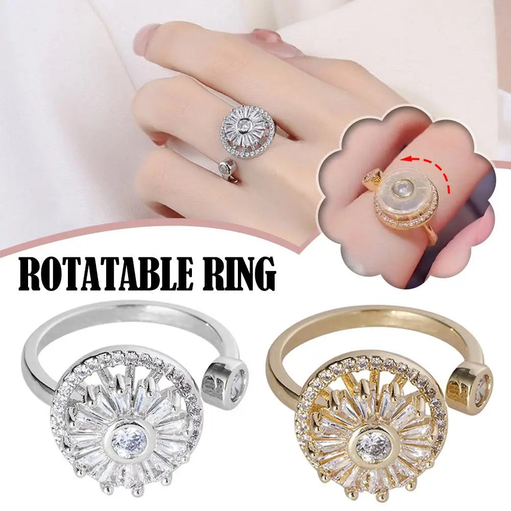 Retro Traditional Anxiety Relief Adjustable Fidget Jewelry Women Gift Rotate Freely anti Stress Anxiety