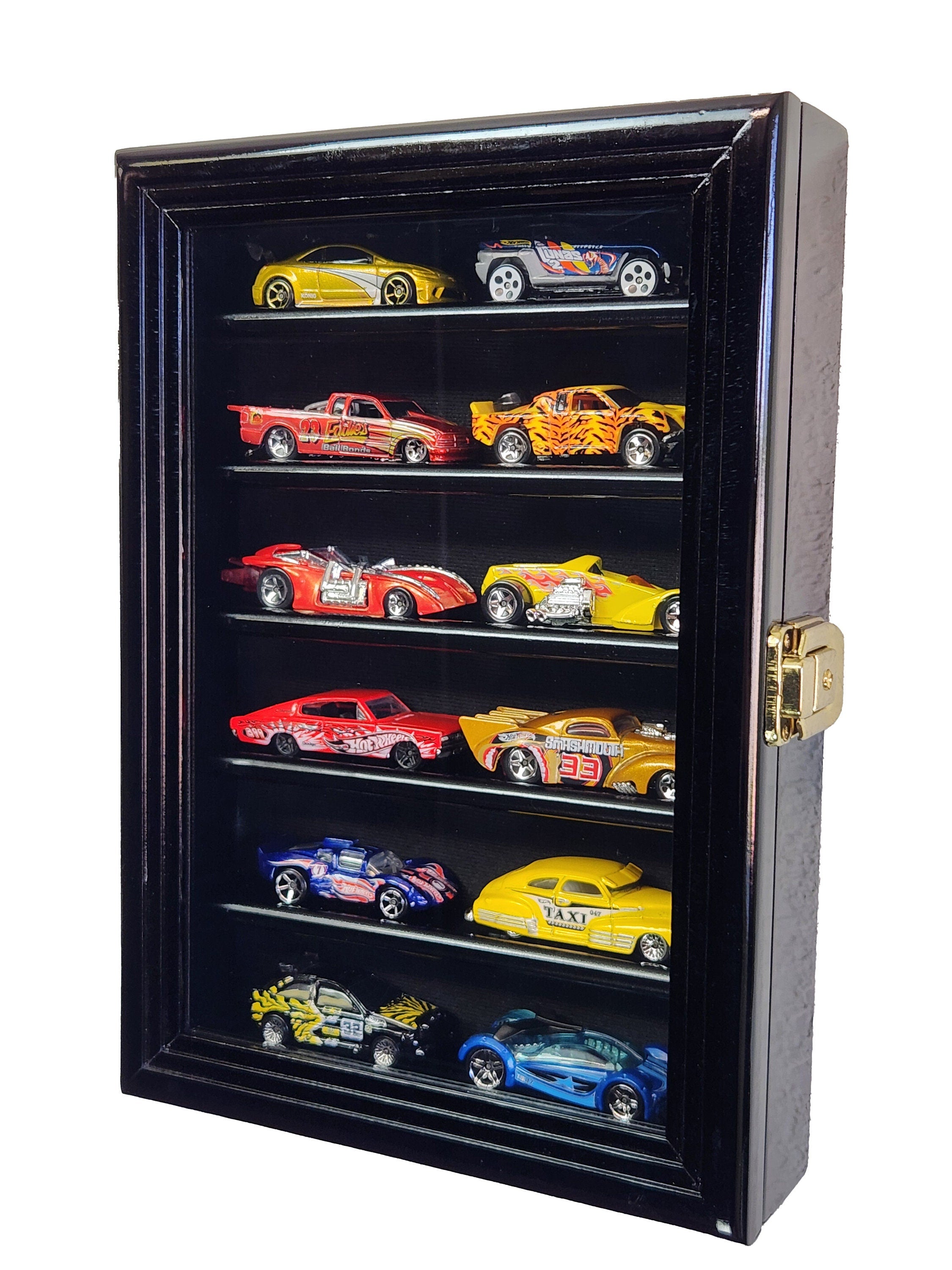 XS 1/64 Diecast Display Case Cabinet Matchbox 1:64 Scale Model Car Wall Rack Shelf W/98% UV Protection - Lockable
