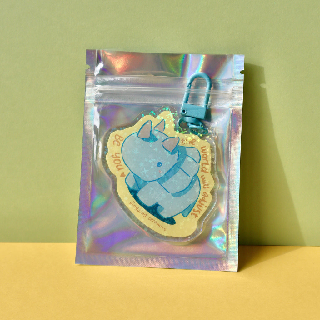Be You Triceratops Keychain